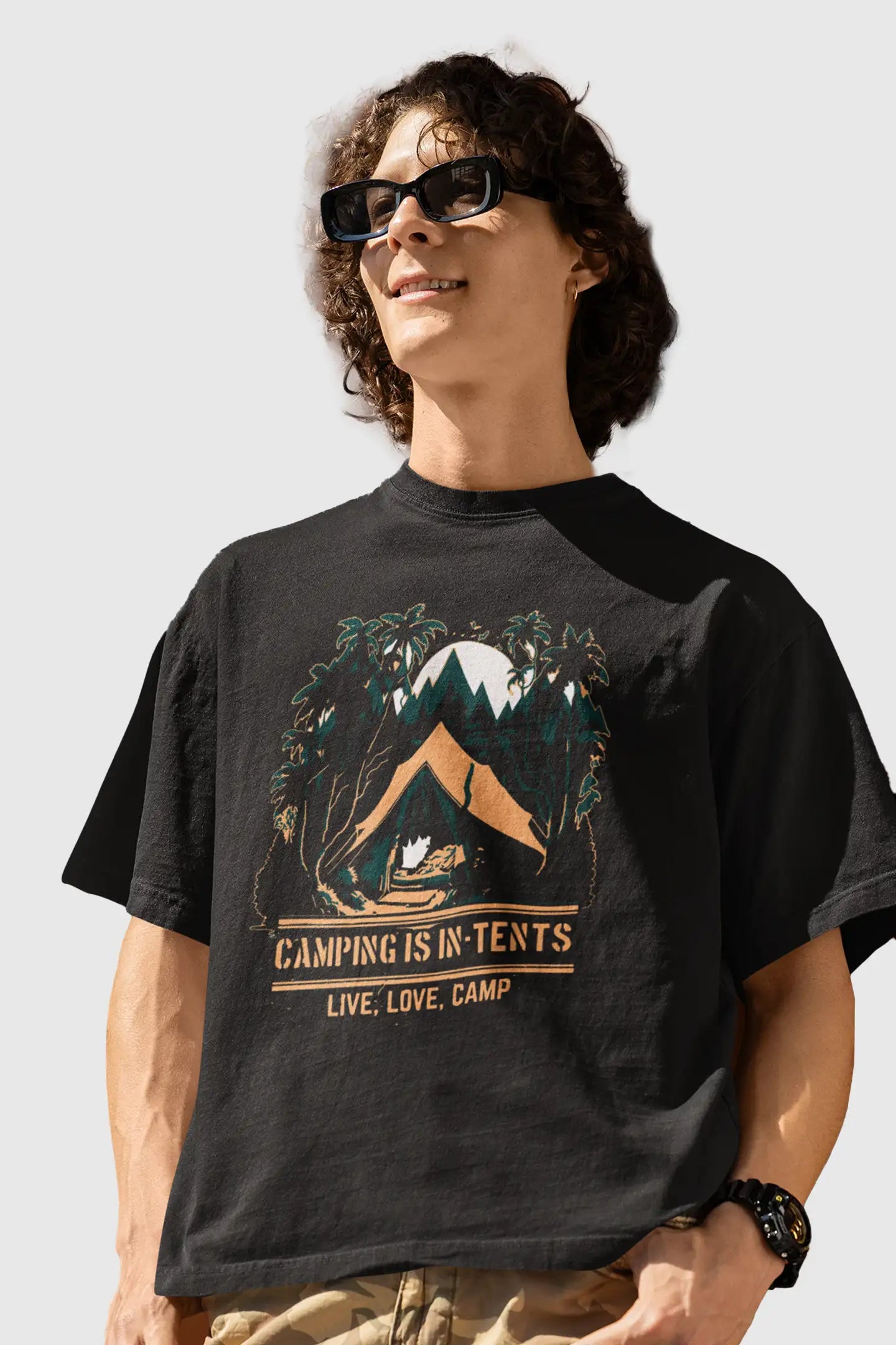 Graphic Printed T-Shirt Camping - Camping Is InTents